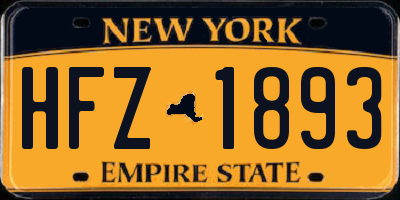 NY license plate HFZ1893