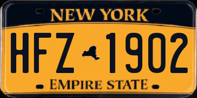 NY license plate HFZ1902