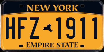 NY license plate HFZ1911