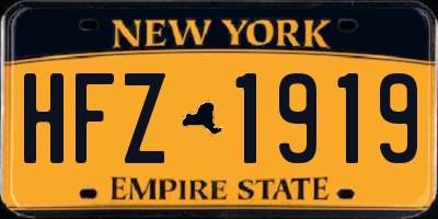 NY license plate HFZ1919