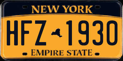 NY license plate HFZ1930