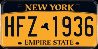 NY license plate HFZ1936