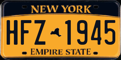 NY license plate HFZ1945