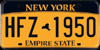 NY license plate HFZ1950