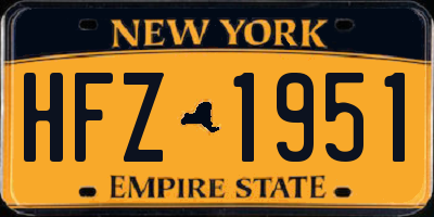 NY license plate HFZ1951