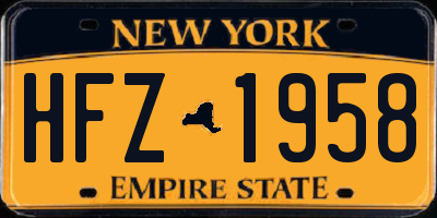 NY license plate HFZ1958