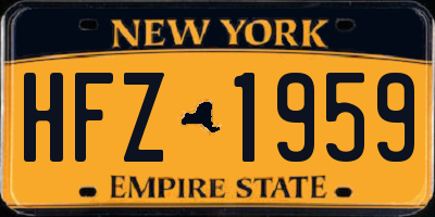 NY license plate HFZ1959