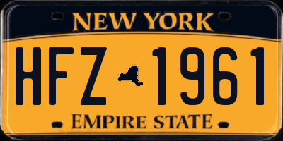 NY license plate HFZ1961