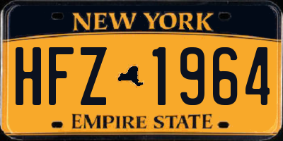 NY license plate HFZ1964