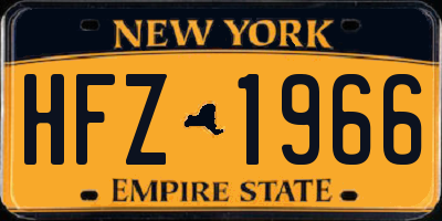 NY license plate HFZ1966