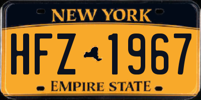 NY license plate HFZ1967