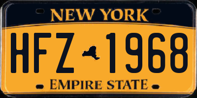 NY license plate HFZ1968