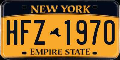 NY license plate HFZ1970