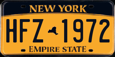 NY license plate HFZ1972