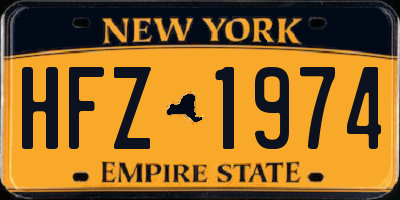 NY license plate HFZ1974