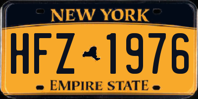 NY license plate HFZ1976