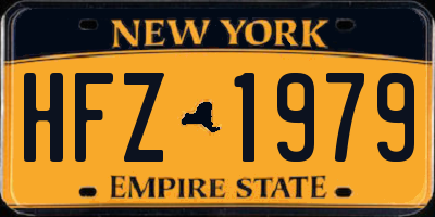 NY license plate HFZ1979