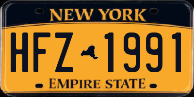 NY license plate HFZ1991