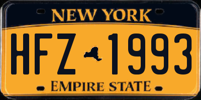 NY license plate HFZ1993