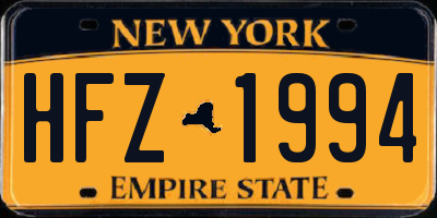 NY license plate HFZ1994