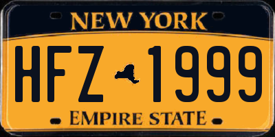 NY license plate HFZ1999