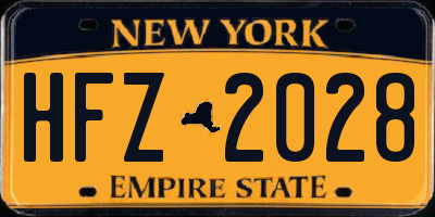 NY license plate HFZ2028