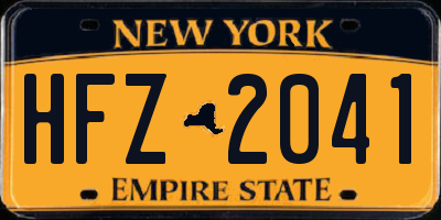 NY license plate HFZ2041