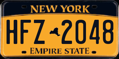 NY license plate HFZ2048