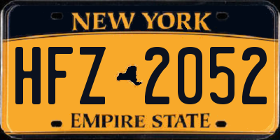 NY license plate HFZ2052