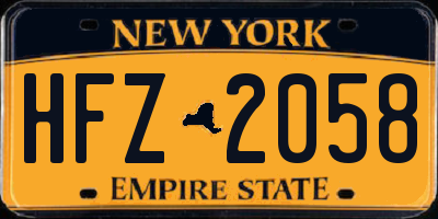 NY license plate HFZ2058
