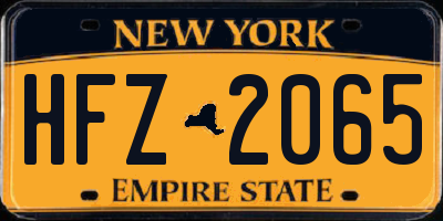 NY license plate HFZ2065