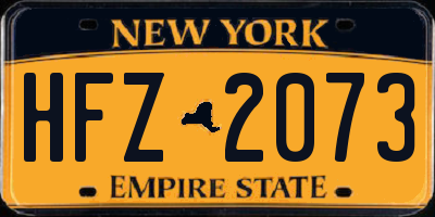 NY license plate HFZ2073