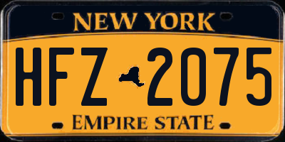 NY license plate HFZ2075