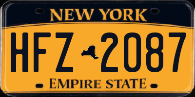 NY license plate HFZ2087