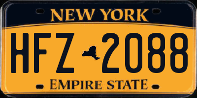 NY license plate HFZ2088