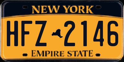 NY license plate HFZ2146