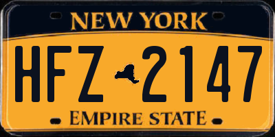 NY license plate HFZ2147