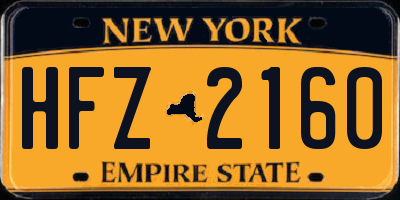 NY license plate HFZ2160