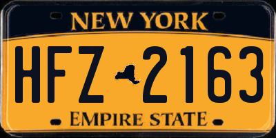 NY license plate HFZ2163