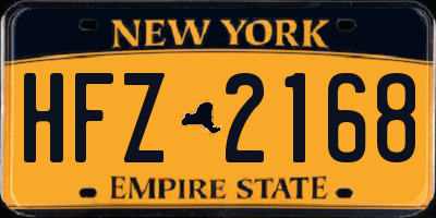 NY license plate HFZ2168