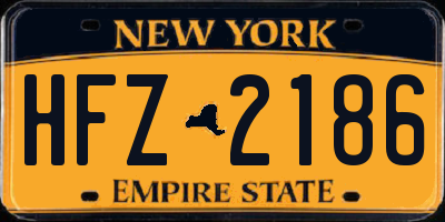 NY license plate HFZ2186