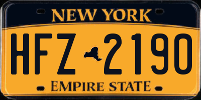 NY license plate HFZ2190