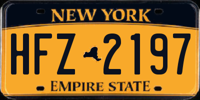 NY license plate HFZ2197