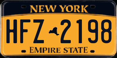 NY license plate HFZ2198