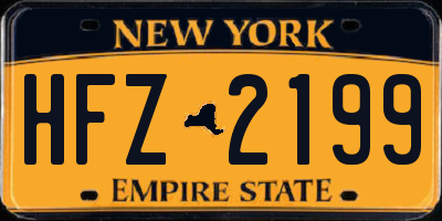 NY license plate HFZ2199
