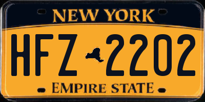 NY license plate HFZ2202
