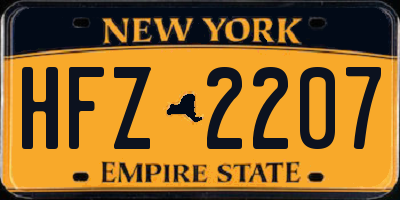 NY license plate HFZ2207