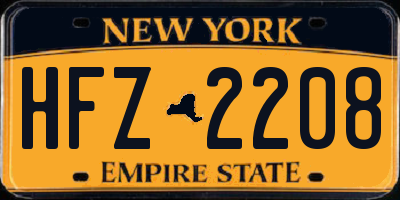 NY license plate HFZ2208