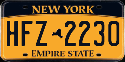 NY license plate HFZ2230