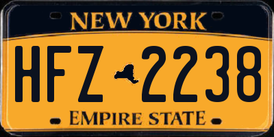 NY license plate HFZ2238